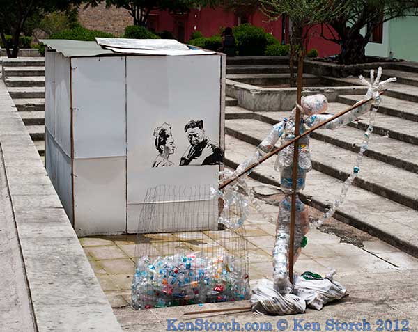 Plastic Bottle Christ with Frida and Diego